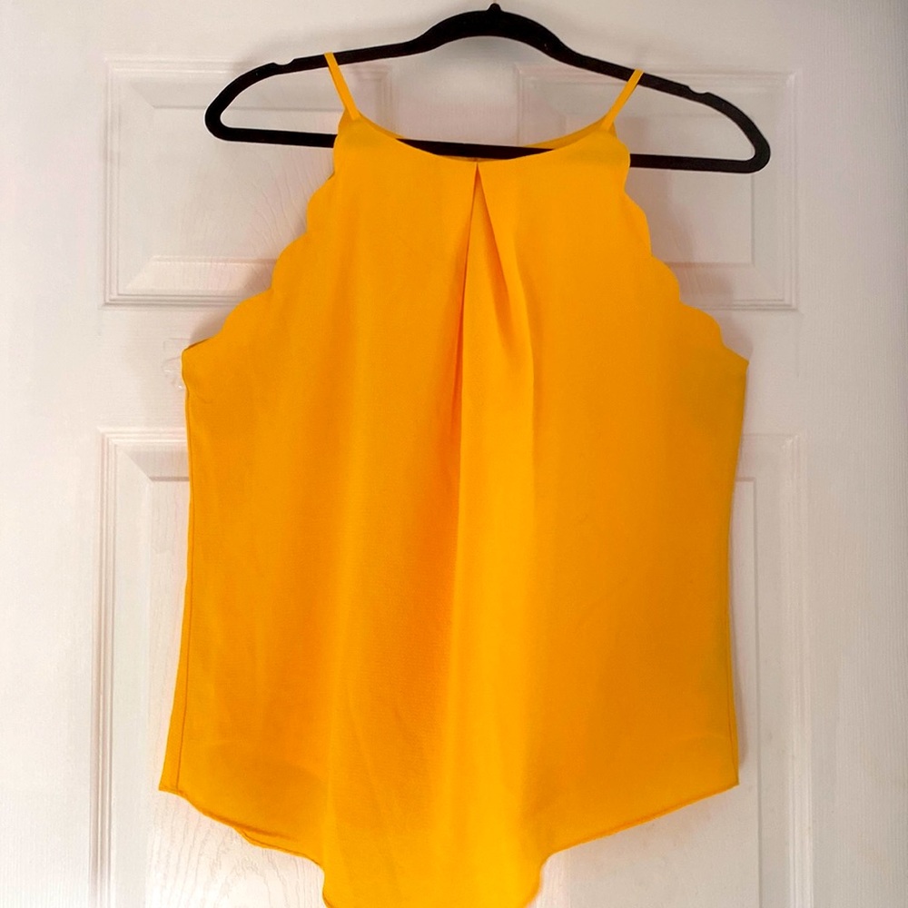 B.Wear Dark Yellow Tank Top with lining. Made in Philippines.